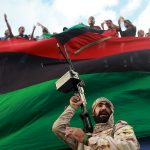 One of the members of the military protecting a demonstration against candidates for a national unity government proposed by U.N. envoy for Libya Bernardino Leon, is pictured in Benghazi