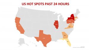 May 11, 2020, Daily Pandemic Update USA coronavirus hot zones