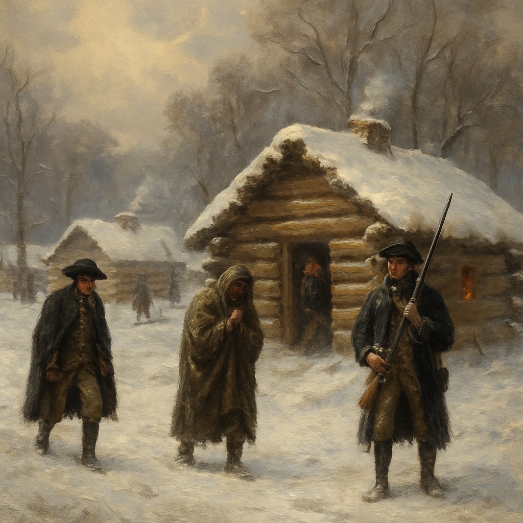 Illustration,Of,Valley,Forge,,Pa,In,The,Winter,Of,1778;