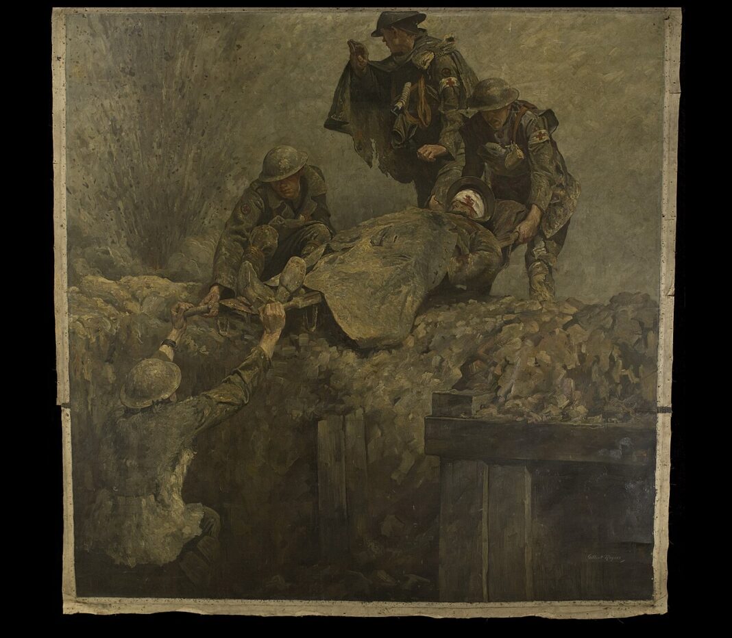 World_War_I;_stretcher_bearers_Wellcome_L0050212
