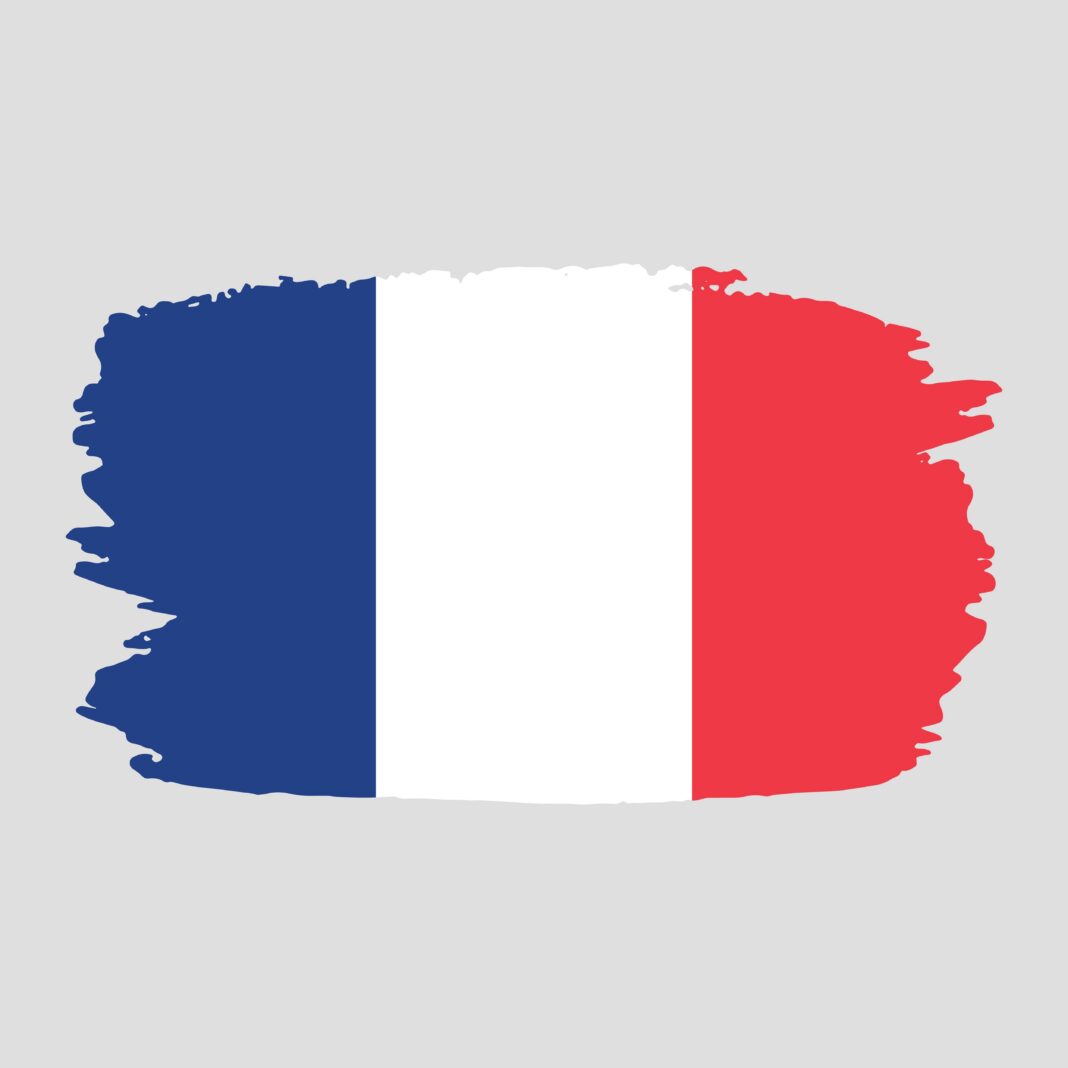 Brush,Stroke,France,Flag,Vector,Illustration