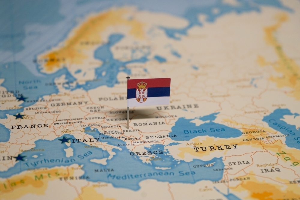 The,Map,And,Flag,Of,Serbia.